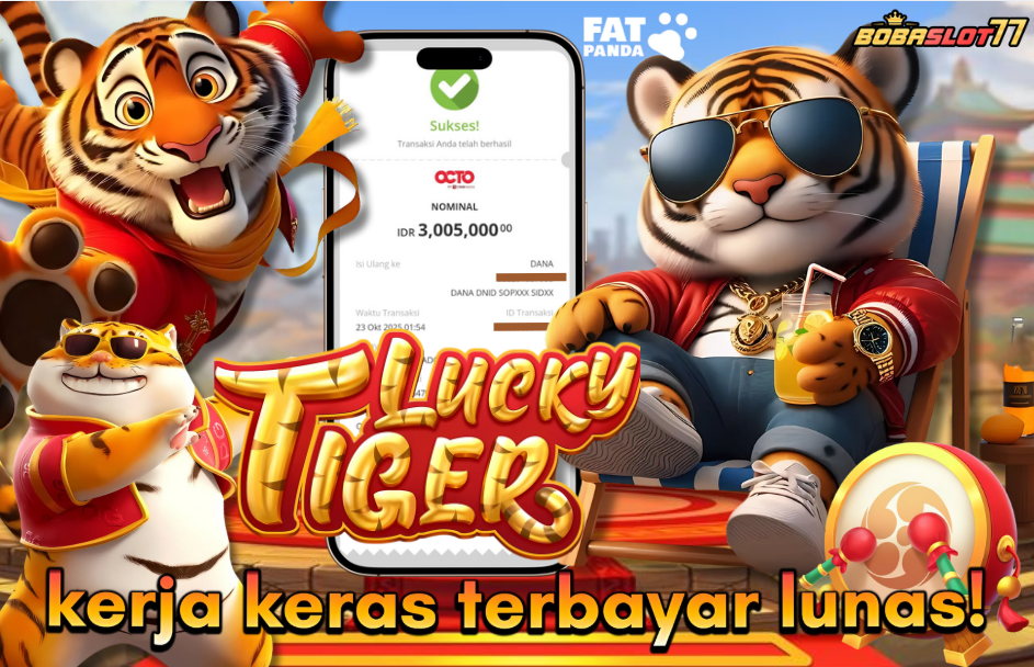 Selamat kepada user id : so*******ik Wede Rp 3.005.000 di Game LUCKY TIGER FAT PANDA Cair Gk Sampe 1 Menit! Menang Mudah di Bobaslot77